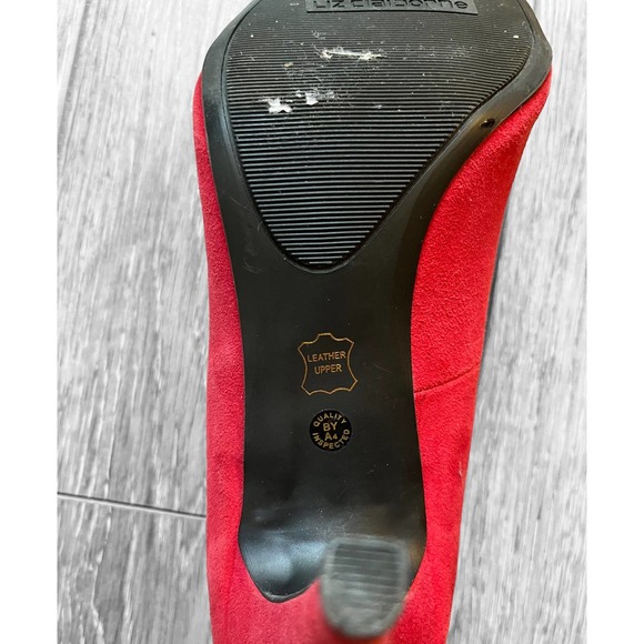 Liz Claiborne Suede Red Heels Size 7 M - Picture 8 of 8